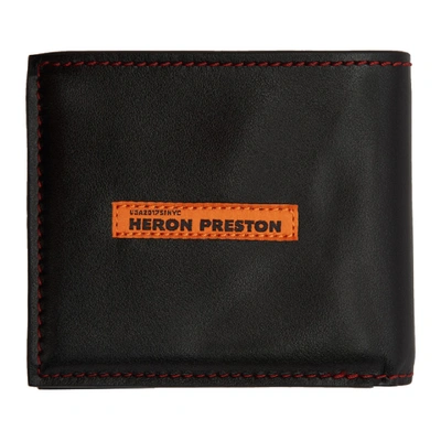 Shop Heron Preston Black Printed Style Bifold Wallet In 1021 Blkcor