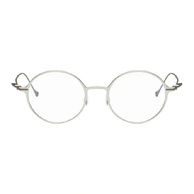 Shop Yohji Yamamoto Silver Circle Frame Glasses In 809 Silver