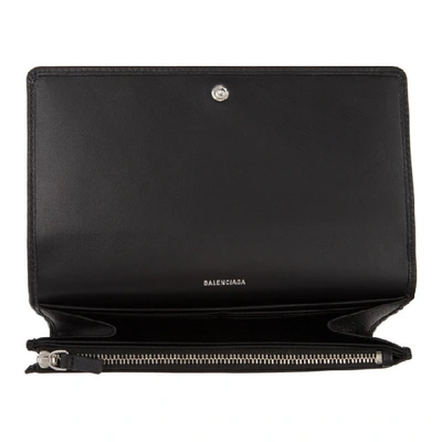 Shop Balenciaga Black Everyday Continental Wallet In 1060 Blk/lw