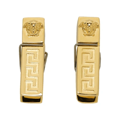 Shop Versace Gold Medusa Earrings In D00h Orcal