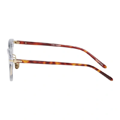 Shop Linda Farrow Luxe Transparent And Tortoiseshell 25 C10 Sunglasses In Clrgldgrn