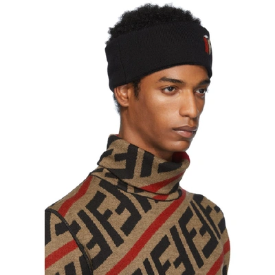Shop Fendi Black Wool '3d ' Headband