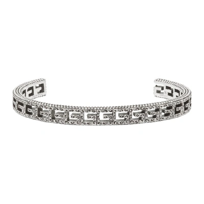 Shop Gucci Silver Square G Bracelet In 0811 Agdsil