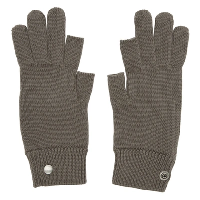 Shop Rick Owens Grey Larry Touchscreen Gloves In 34 Dust