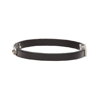 Shop Saint Laurent Black Id Plaque Bracelet In 1000 Black