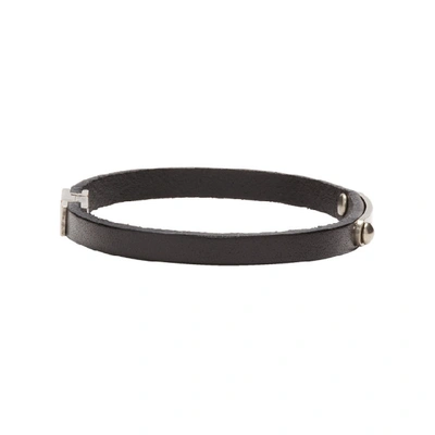 Shop Saint Laurent Black Id Plaque Bracelet In 1000 Black