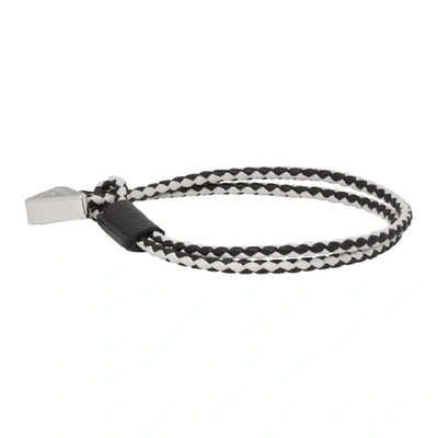 Shop Prada Black & White Link Bracelet In Black/white