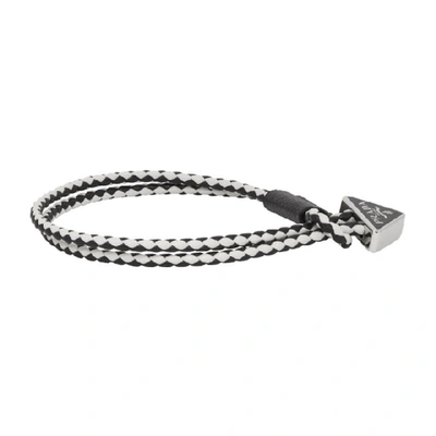Shop Prada Black & White Link Bracelet In Black/white