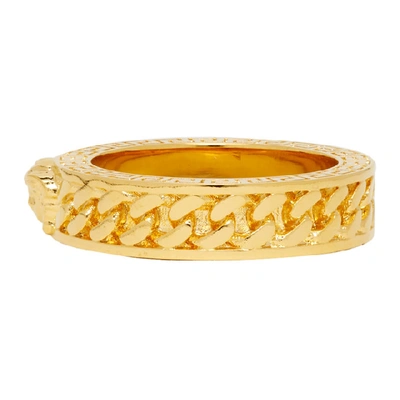 Shop Versace Gold Medusa Band Ring In D00h Gold