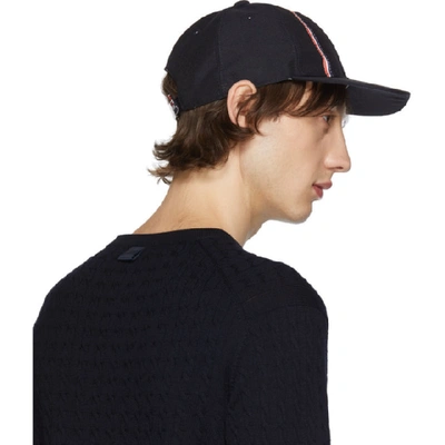 Shop Thom Browne Navy Baseball Cap In 415 Navy