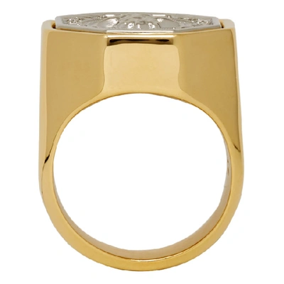 Shop Versace Gold & Silver Medusa Ring