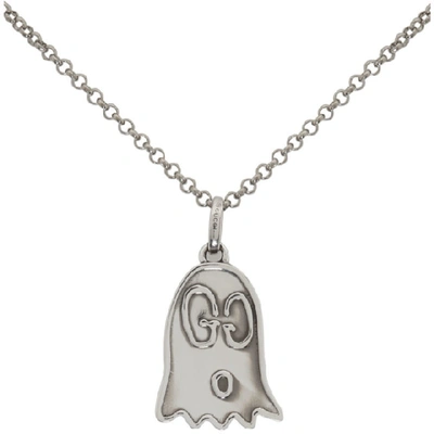 Shop Gucci Silver Ghost Necklace In 0701silver
