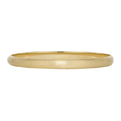 Shop Le Gramme Gold Brushed Le 1 Gramme Wedding Ring In Yellow Gold