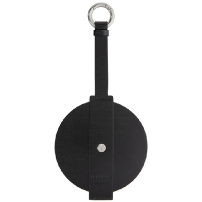 Shop Jil Sander Black Leather Circle Calendar Keychain In 001 - Black