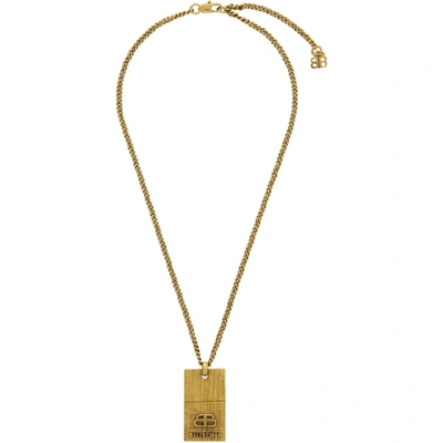 Shop Balenciaga Gold Bb Necklace In 0604 Atqgld