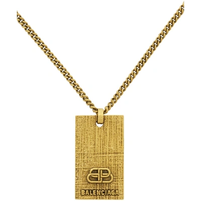 Shop Balenciaga Gold Bb Necklace In 0604 Atqgld