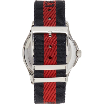 GUCCI NAVY AND RED LAVEUGLE PAR AMOUR SNAKE WATCH