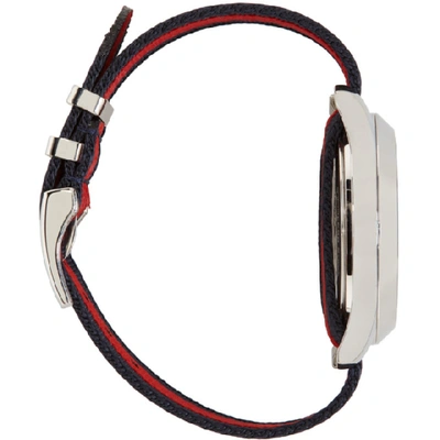 Shop Gucci Navy & Red 'l'aveugle Par Amour' Snake Watch