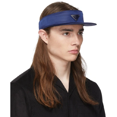 Shop Prada Blue Nylon Visor