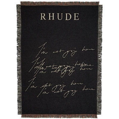 Shop Rhude Ssense Exclusive Black Soho House Edition Im Not Going Home Blanket