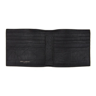 Shop Saint Laurent Black Croc Monogramme East/west Wallet