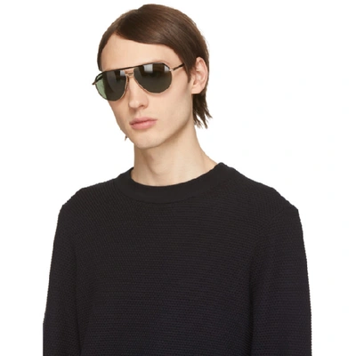 Shop Tom Ford Black Cole Aviator Sunglasses In 01jblkrsgld