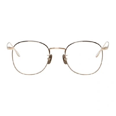 Shop Yuichi Toyama Black And Gold Alfred Glasses In Wht Gld Blk