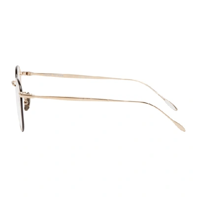 Shop Yuichi Toyama Black And Gold Alfred Glasses In Wht Gld Blk