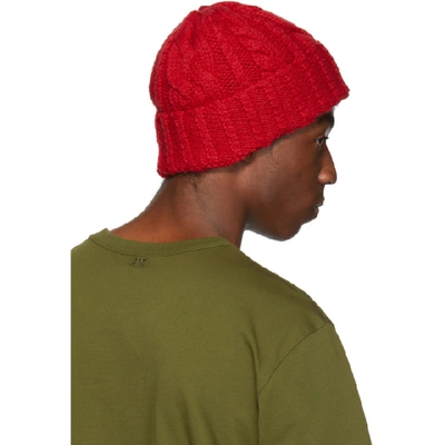 Shop Ami Alexandre Mattiussi Red Wool Knit Beanie In 600 Rouge
