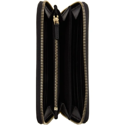 Shop Fendi Black & Gold Bag Bugs Continental Wallet