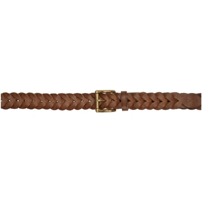 Shop Polo Ralph Lauren Tan Braided Belt