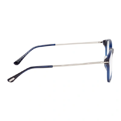 Shop Tom Ford Blue Blue Block Soft Rounded Glasses In 090 Shnyblu