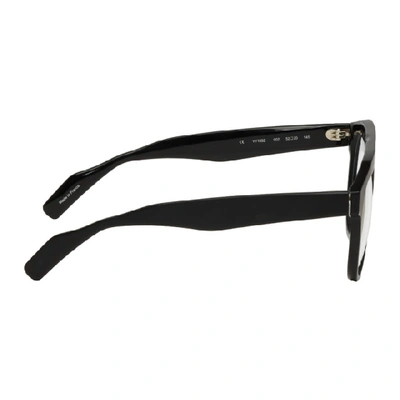 Shop Yohji Yamamoto Black Round Brow Glasses In 002 Black
