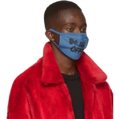 Shop Off-white Blue Spray Typo Mask