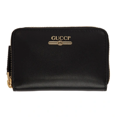 Shop Gucci Black Zip Card Case Wallet In 1000 Black