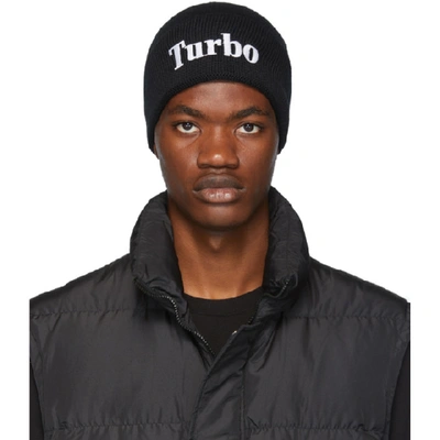 Shop Msgm Black Turbo Beanie In 99 Black