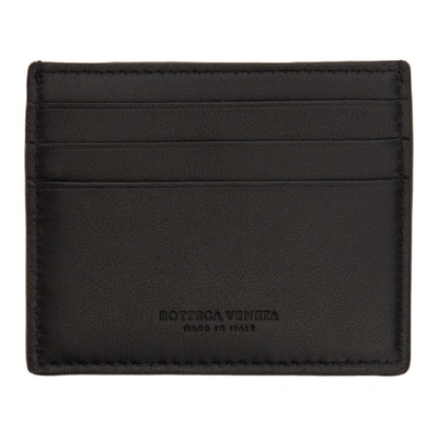 Shop Bottega Veneta Black Macro Intrecciato Card Holder In 1086-black