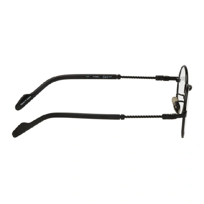 Shop Yohji Yamamoto Black Round Braided Glasses In 001 Black