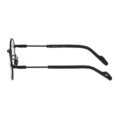 Shop Yohji Yamamoto Black Round Braided Glasses In 001 Black