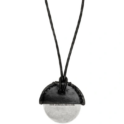 Shop Ann Demeulemeester Black Round Pendant Necklace In Kenya Black