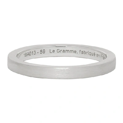 Shop Le Gramme Silver Brushed 'le 3 Grammes' Ribbon Ring