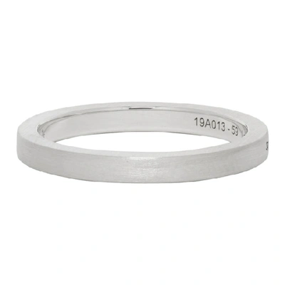 Shop Le Gramme Silver Brushed 'le 3 Grammes' Ribbon Ring