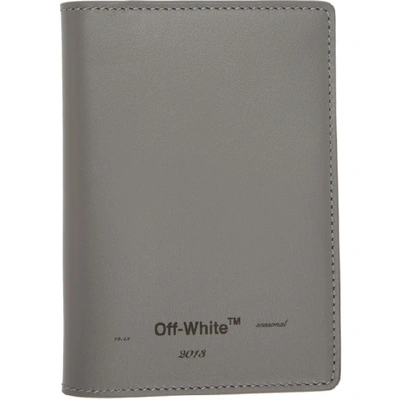 Shop Off-white Grey Seasonal Passport Holder In 0810 Gryblk