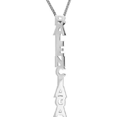 Shop Balenciaga Silver Typo Necklace In 0668 Pallad