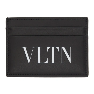 Shop Valentino Black  Garavani Vltn Card Holder In 0no Blk Wht