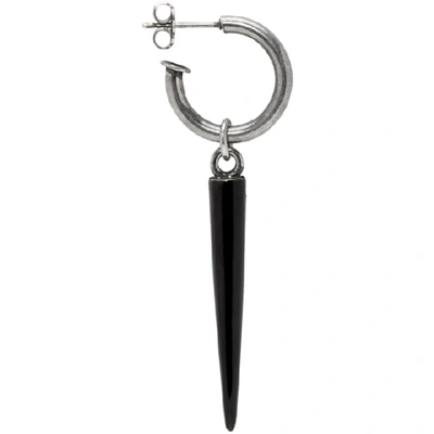 Shop Saint Laurent Silver And Black Spike And Sphere Earrings In 8110 Silvbl
