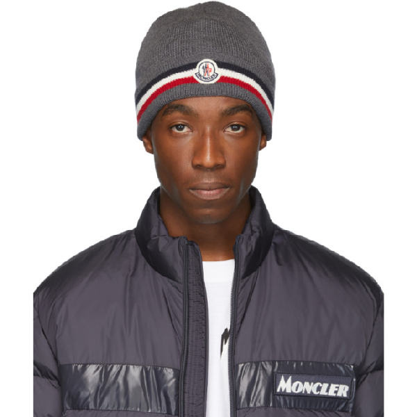 navy moncler beanie