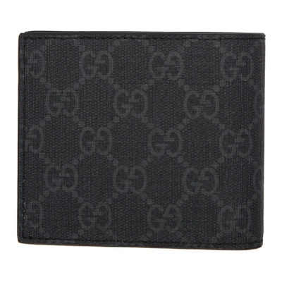 Shop Gucci Black Gg Supreme Eagle Wallet In 1087 Black