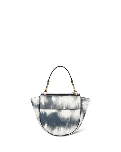Shop Wandler Hortensia Mini Calf Top Handle Bag In Gray Pattern