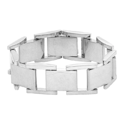 Shop Balenciaga Silver Flat Bracelet In 0668 Pallad